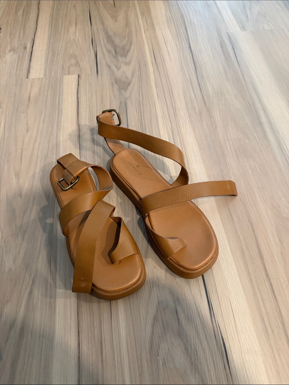 Caslon Cognac Strappy Flat Sandals